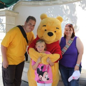 Meine Frau Nadine, unsere "kleine" Michelle, Winnie Pooh und ich.