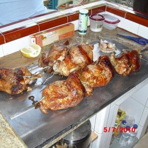 testessen 
frisches brathähnchen