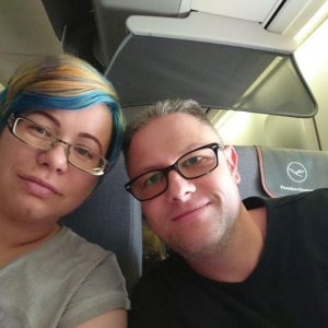 Selfie im Flugzeug - Anreise 12.10.18