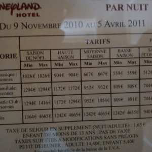 Saisonzeiten Disneyland Hotel 2011