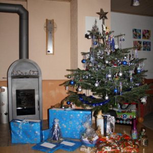 Unser Weihnachtsbaum 2009 mit den FamilienGeschenken am 20.12.2009