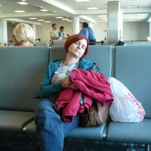 Warten auf den Rückflug
