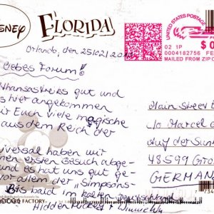 Karte von HiddenMickey aus WDW - Rückseite