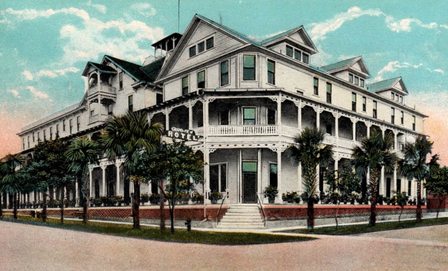 Postkarte des Kismet Hotel nach seinem Umzug nach Eustis, Florida
