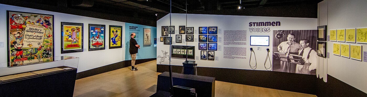 Blick in den ersten Ausstellungsraum von The Sound of Disney im DFF in Frankfurt