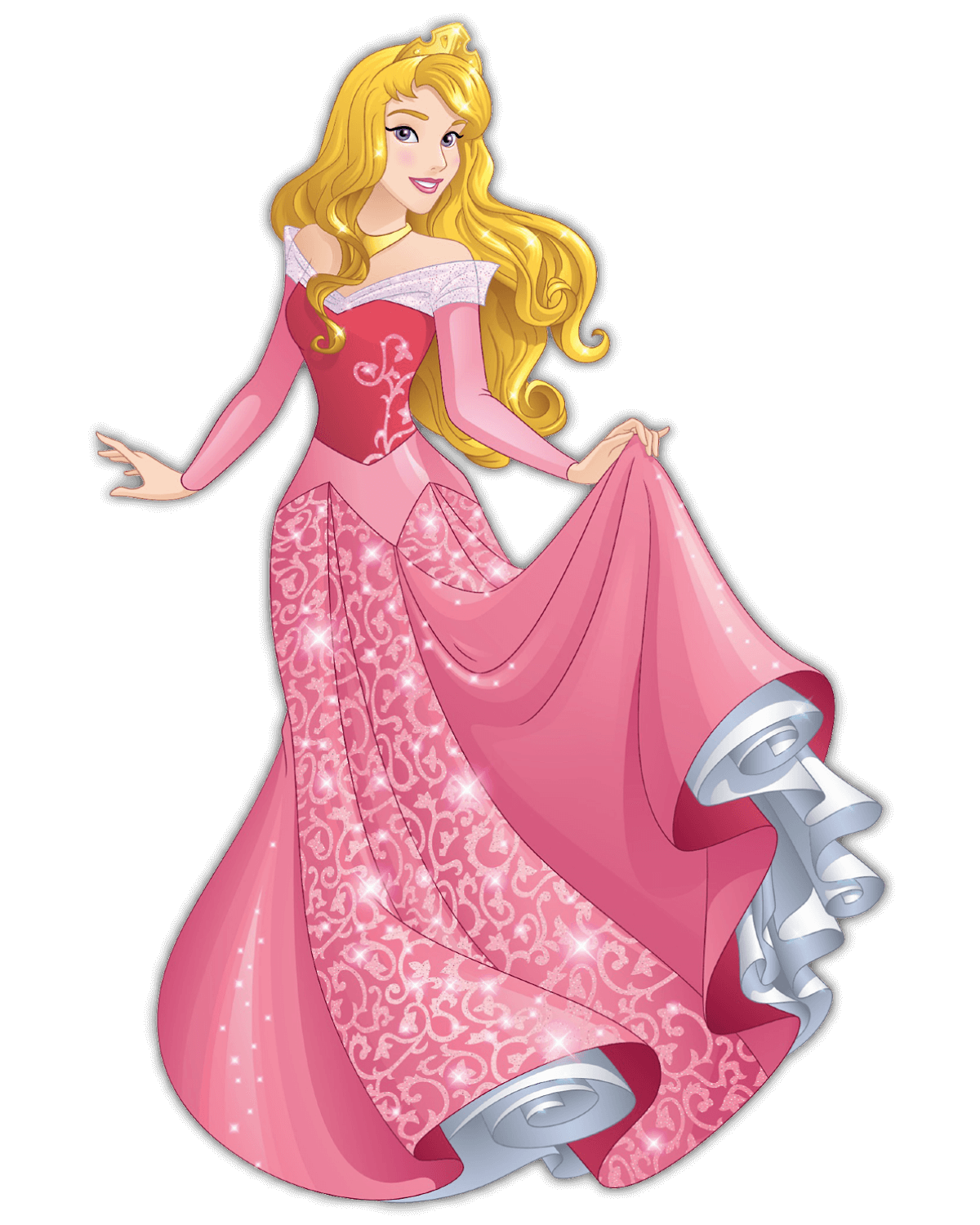 Disney Prinzessin Aurora aus dem Film Dornröschen in einem eleganten rosafarbenen Kleid