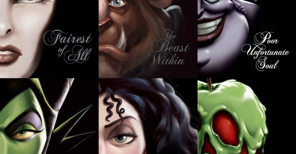 Collage mehrerer Cover der Disney Villains Buchreihe