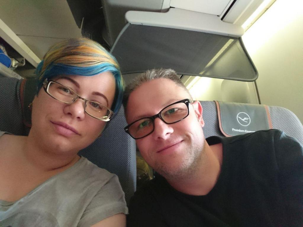 Selfie im Flugzeug - Anreise 12.10.18